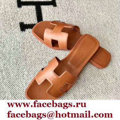 Hermes Oran Flat Sandals in Swift Box Calfskin 01