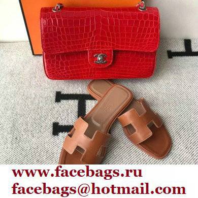 Hermes Oran Flat Sandals in Swift Box Calfskin 02