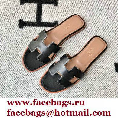 Hermes Oran Flat Sandals in Swift Box Calfskin 07