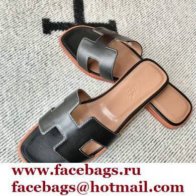 Hermes Oran Flat Sandals in Swift Box Calfskin 07