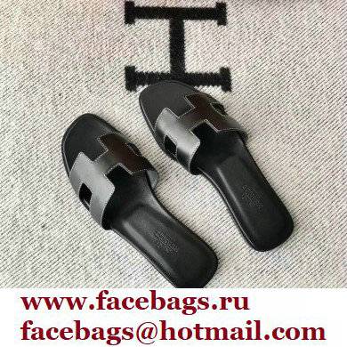 Hermes Oran Flat Sandals in Swift Box Calfskin 08