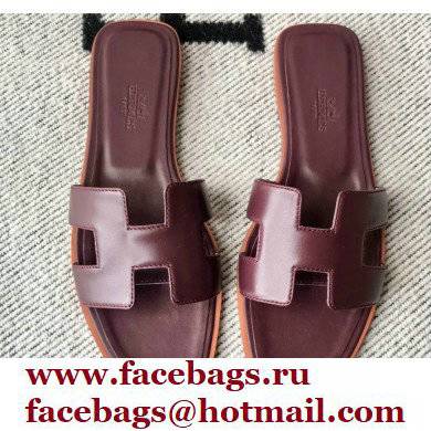 Hermes Oran Flat Sandals in Swift Box Calfskin 09