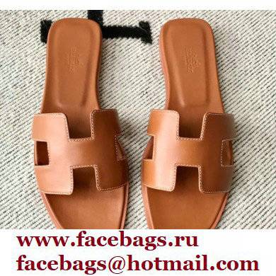 Hermes Oran Flat Sandals in Swift Box Calfskin 11