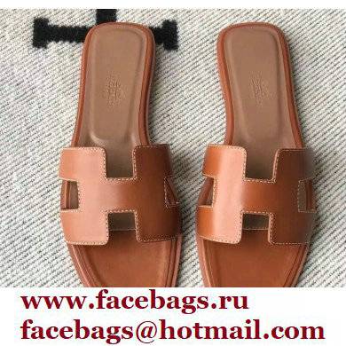 Hermes Oran Flat Sandals in Swift Box Calfskin 12