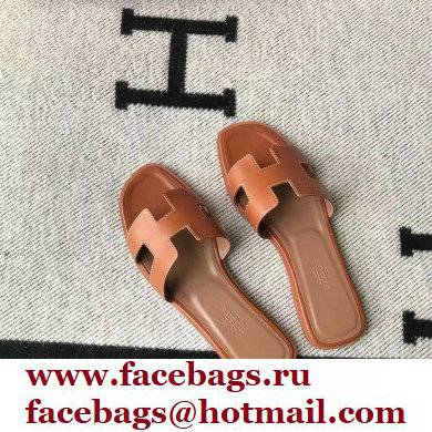 Hermes Oran Flat Sandals in Swift Box Calfskin 12