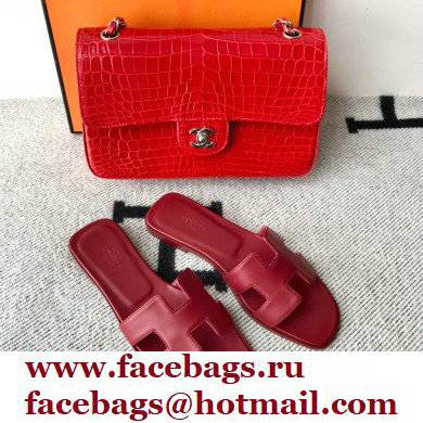 Hermes Oran Flat Sandals in Swift Box Calfskin 17