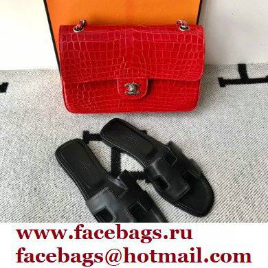 Hermes Oran Flat Sandals in Swift Box Calfskin 20