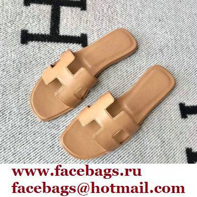 Hermes Oran Flat Sandals in Swift Box Calfskin 24