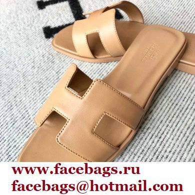 Hermes Oran Flat Sandals in Swift Box Calfskin 24