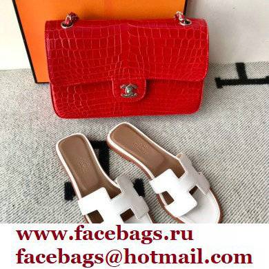 Hermes Oran Flat Sandals in Swift Box Calfskin 29