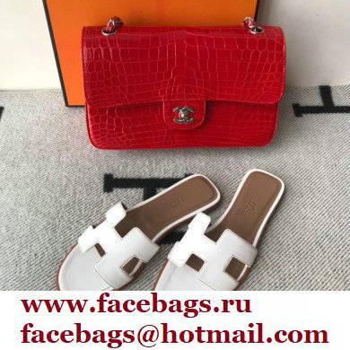 Hermes Oran Flat Sandals in Swift Box Calfskin 31