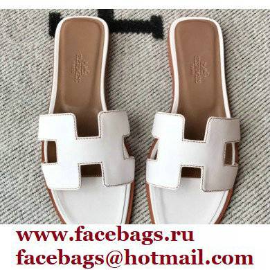 Hermes Oran Flat Sandals in Swift Box Calfskin 31