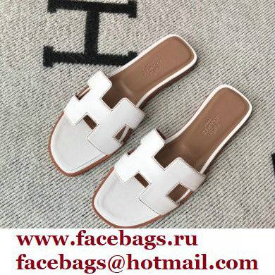 Hermes Oran Flat Sandals in Swift Box Calfskin 31