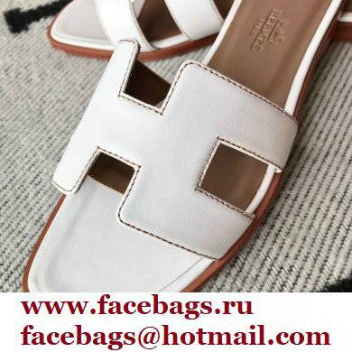 Hermes Oran Flat Sandals in Swift Box Calfskin 31