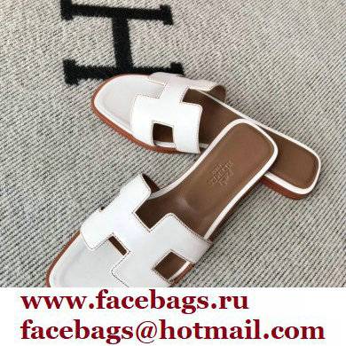 Hermes Oran Flat Sandals in Swift Box Calfskin 31