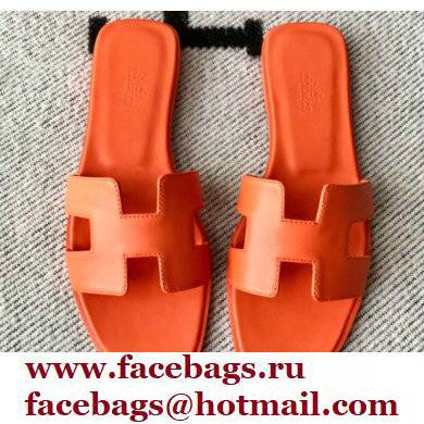 Hermes Oran Flat Sandals in Swift Box Calfskin 32