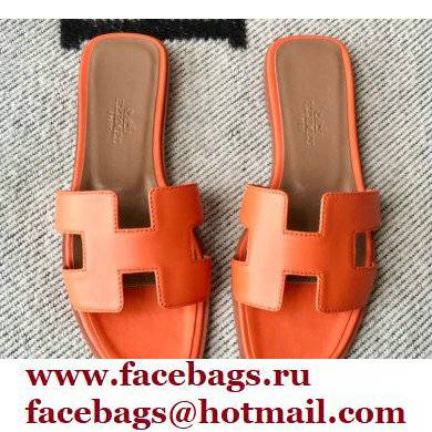 Hermes Oran Flat Sandals in Swift Box Calfskin 33