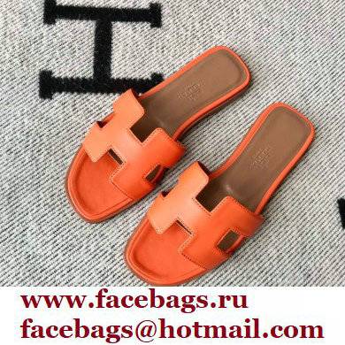 Hermes Oran Flat Sandals in Swift Box Calfskin 33