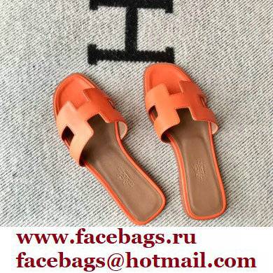 Hermes Oran Flat Sandals in Swift Box Calfskin 33