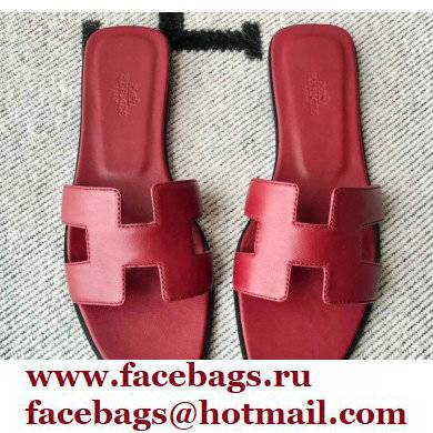 Hermes Oran Flat Sandals in Swift Box Calfskin 37