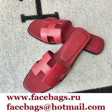 Hermes Oran Flat Sandals in Swift Box Calfskin 37