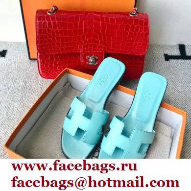 Hermes Oran Flat Sandals in Swift Box Calfskin 45