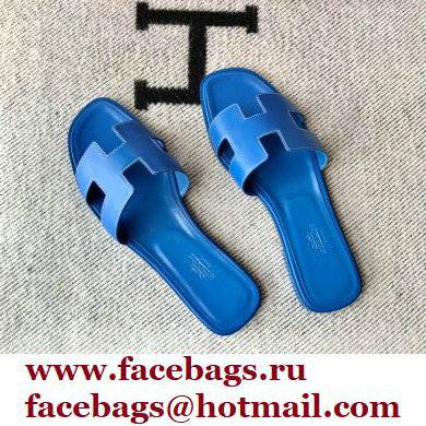 Hermes Oran Flat Sandals in Swift Box Calfskin 46