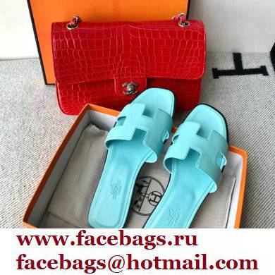 Hermes Oran Flat Sandals in Swift Box Calfskin 47