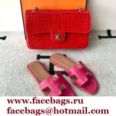 Hermes Oran Flat Sandals in Swift Box Calfskin 50