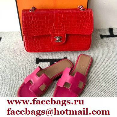 Hermes Oran Flat Sandals in Swift Box Calfskin 50