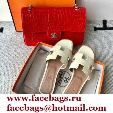 Hermes Oran Flat Sandals in Swift Box Calfskin 51