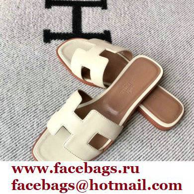 Hermes Oran Flat Sandals in Swift Box Calfskin 51