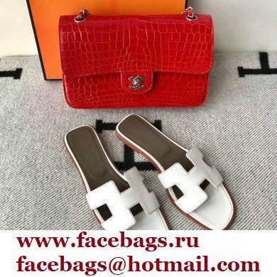 Hermes Oran Flat Sandals in Swift Box Calfskin 52