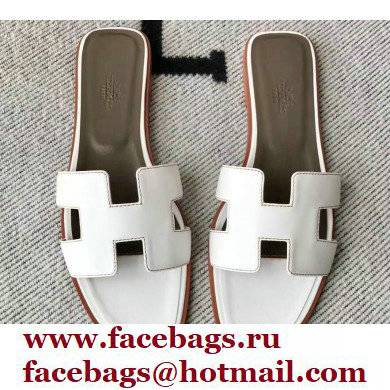 Hermes Oran Flat Sandals in Swift Box Calfskin 52