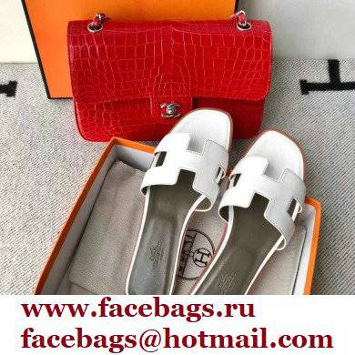 Hermes Oran Flat Sandals in Swift Box Calfskin 52