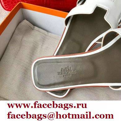 Hermes Oran Flat Sandals in Swift Box Calfskin 52