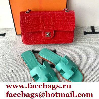 Hermes Oran Flat Sandals in Swift Box Calfskin 53