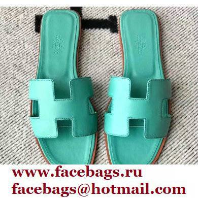 Hermes Oran Flat Sandals in Swift Box Calfskin 53