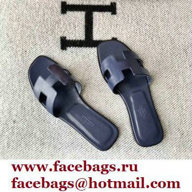 Hermes Oran Flat Sandals in Swift Box Calfskin 54