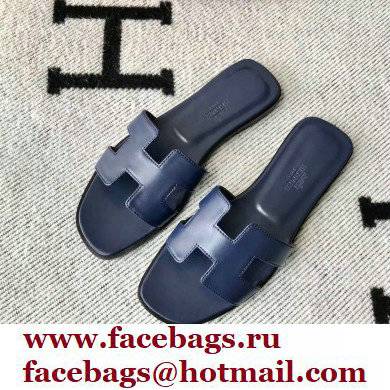 Hermes Oran Flat Sandals in Swift Box Calfskin 54