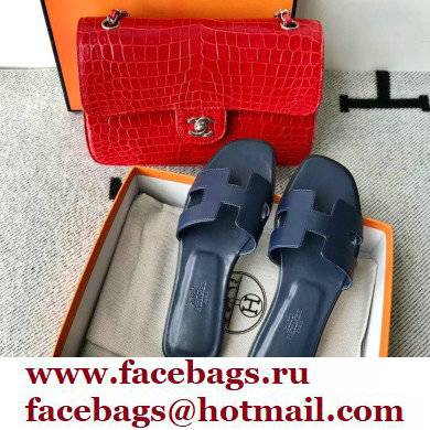 Hermes Oran Flat Sandals in Swift Box Calfskin 54