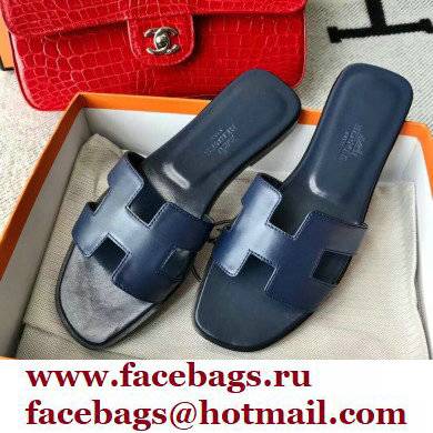 Hermes Oran Flat Sandals in Swift Box Calfskin 54