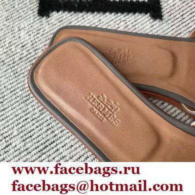 Hermes Oran Flat Sandals in Swift Box Calfskin 55