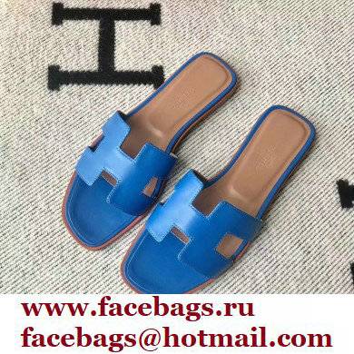 Hermes Oran Flat Sandals in Swift Box Calfskin 58