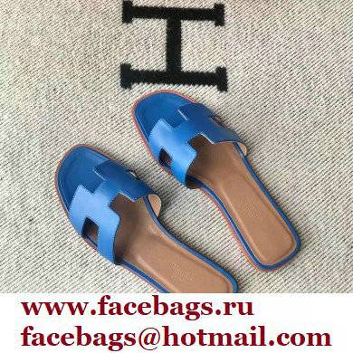 Hermes Oran Flat Sandals in Swift Box Calfskin 58