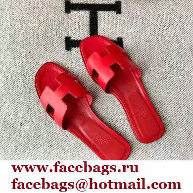 Hermes Oran Flat Sandals in Swift Box Calfskin 59