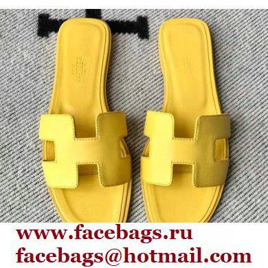 Hermes Oran Flat Sandals in Swift Box Calfskin 62