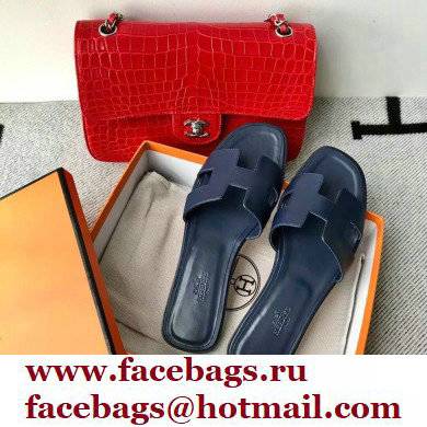 Hermes Oran Flat Sandals in Swift Box Calfskin 64