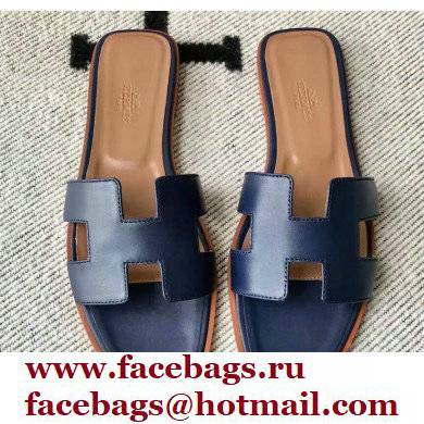 Hermes Oran Flat Sandals in Swift Box Calfskin 65