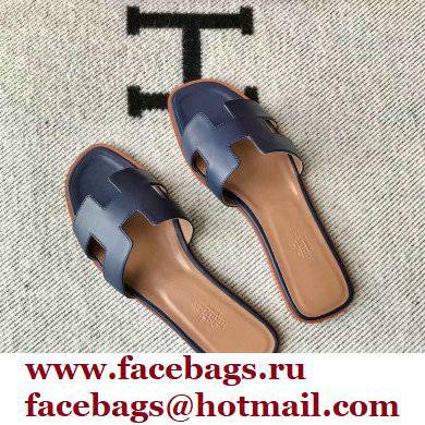 Hermes Oran Flat Sandals in Swift Box Calfskin 65